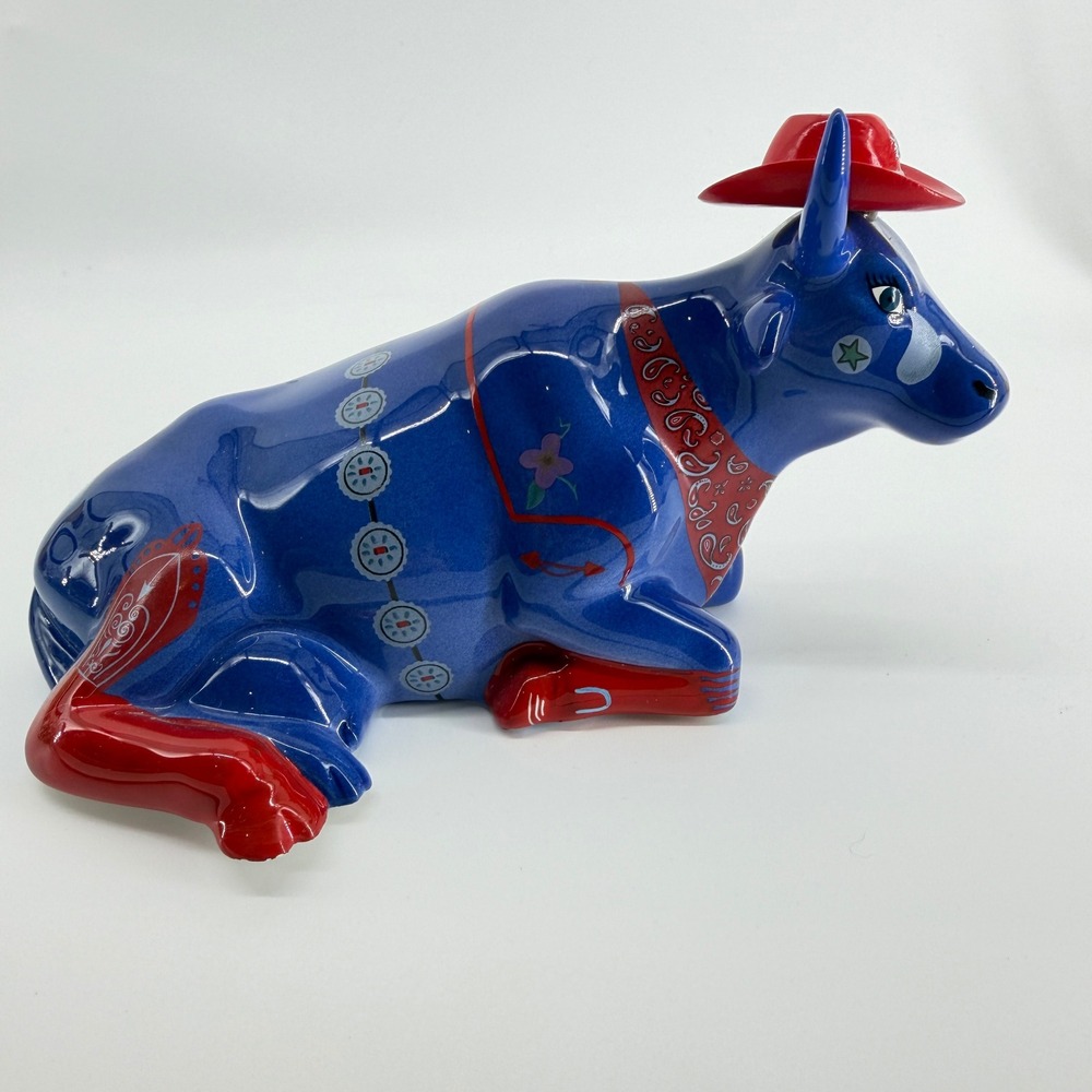 CowParade Even Cowgirls Get The Blues 9180 Westland Giftware Blue Cow Figurine